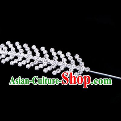 Traditional Beijing Opera Diva Hair Accessories Crystal Fishbone Head Ornaments Hairpins, Ancient Chinese Peking Opera Hua Tan Hair Stick Headwear