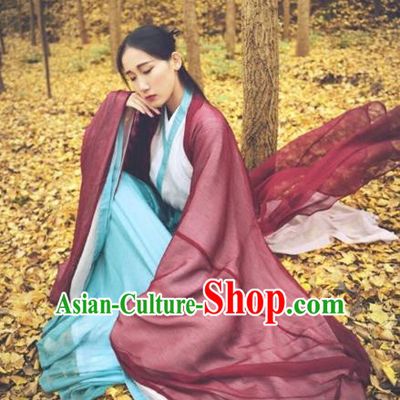 Traditional Ancient Chinese Han Dynasty Swordswoman Costume, Elegant Hanfu Chinese Ancient Young Lady Chivalrous Women Clothing