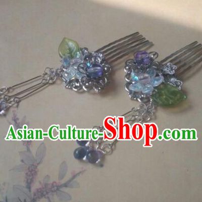 Traditional Handmade Chinese Ancient Classical Hanfu Hair Accessories Hairpins Hair Comb, Princess Palace Lady Step Shake Hair Stick for Women