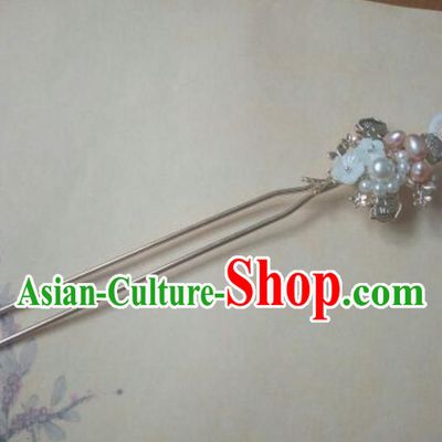 Traditional Handmade Chinese Ancient Classical Hanfu Hair Accessories Pink Pearl Hairpins, Princess Headpiece Step Shake Hair Fascinators for Women