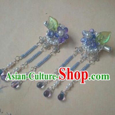Traditional Handmade Chinese Ancient Classical Hanfu Hair Accessories Tassel Hair Claw, Princess Headpiece Hairpins Hair Stick Hair Fascinators for Women