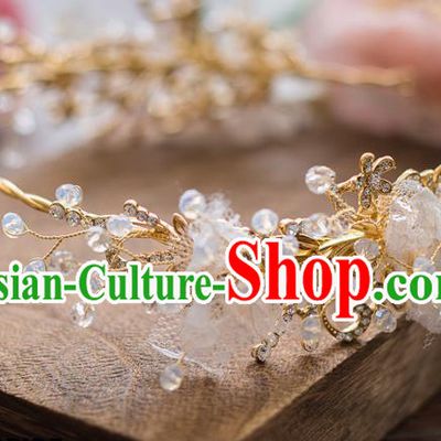 Top Grade Handmade Classical Hair Accessories Baroque Style Princess Crystal Lace Hair Clasp Headwear for Women