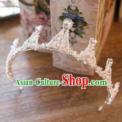Top Grade Handmade Classical Hair Accessories Baroque Style Princess Crystal Royal Crown Hair Clasp Headwear for Women