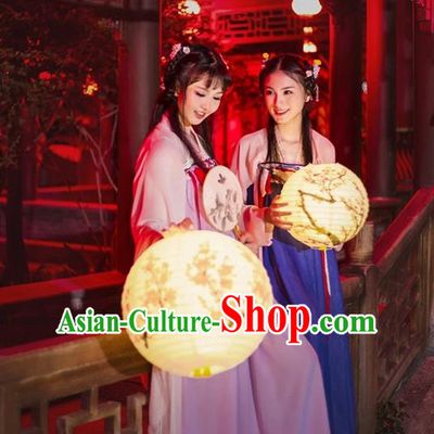Traditional Asian Oriental China Costume Embroidery Tang Dynasty Young Lady Lantern Festival Slip Skirts, Chinese Hanfu Princess Embroidered Dress for Women