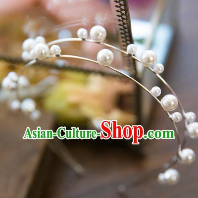 Top Grade Handmade Classical Hair Accessories Baroque Style Princess Pearls Hair Clasp Headwear for Women