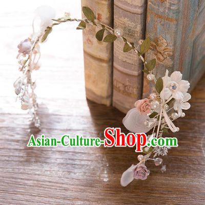 Top Grade Handmade Classical Hair Accessories Baroque Style Princess Flowers Hair Clasp Headwear for Women