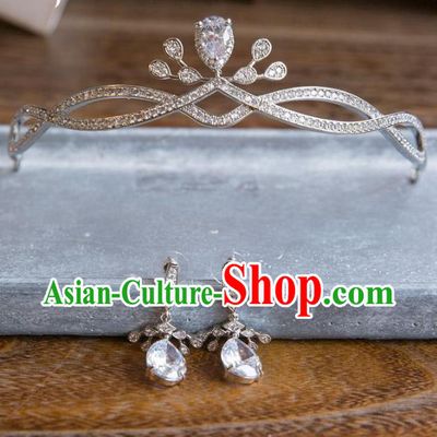 Top Grade Handmade Classical Hair Accessories Baroque Style Princess Zircon Royal Crown Headwear for Women