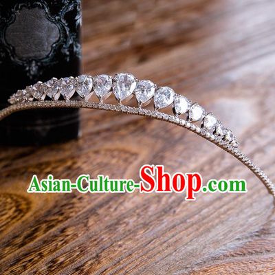 Top Grade Handmade Classical Hair Accessories Baroque Royal Crown, Princess Zircon Hair Clasp for Women