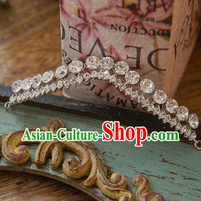 Top Grade Handmade Classical Hair Accessories Royal Crown, Baroque Style Princess Crystal Hair Clasp Headwear for Women