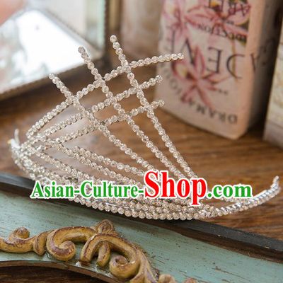 Top Grade Handmade Classical Hair Accessories Baroque Style Princess Crystal Royal Crown Hair Clasp Headwear for Women