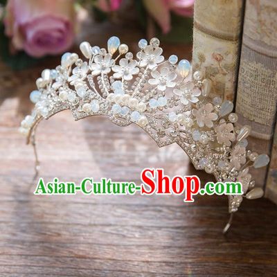 Top Grade Handmade Classical Hair Accessories Baroque Style Princess Crystal Pearls Royal Crown Bride Hair Clasp Headwear for Women