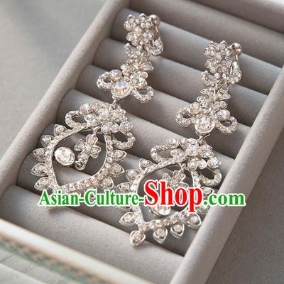 Top Grade Handmade Classical Jewelry Accessories Eardrop Baroque Style Princess Crystal Earrings Headwear for Women