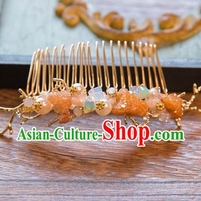Top Grade Handmade Classical Hair Accessories Chinese Hair Comb, Baroque Style Princess Headwear for Women