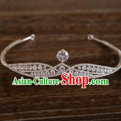 Top Grade Handmade Classical Hair Accessories Baroque Style Princess Crystal Zircon Royal Crown Headwear for Women