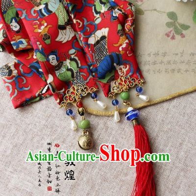 Chinese Handmade Classical Hair Accessories Red Hanfu Headband, China Xiuhe Suit Hair Clasp Headwear for Women
