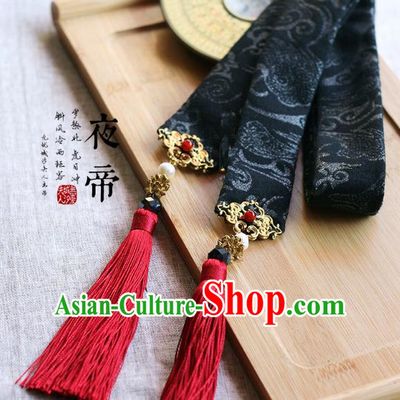 Chinese Handmade Classical Hair Accessories Hanfu Headband, China Ancient Black Hair Clasp Headwear for Women for Men