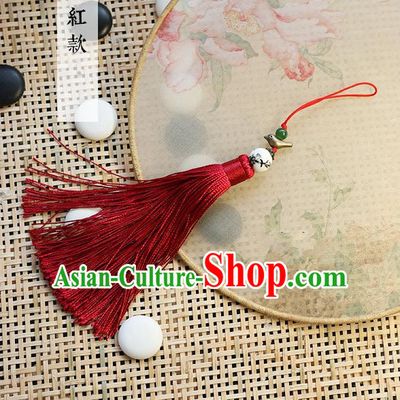 Chinese Handmade Classical Accessories Red Tassel Palace Taeniasis, China Hanfu Waist Pendant Headwear for Women for Men