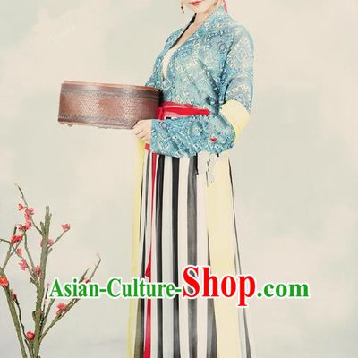 Traditional Ancient Chinese Tang Dynasty Imperial Consort Costume, Chinese Hanfu Young Lady Embroidered Dress for Women