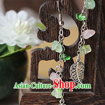 Chinese Handmade Classical Accessories Hanfu Agate Earrings, China Xiuhe Suit Wedding Eardrop for Women