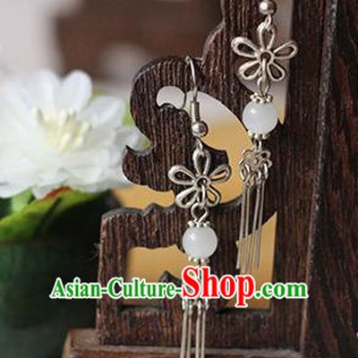 Chinese Handmade Classical Accessories Hanfu Butterfly Tassel Earrings, China Xiuhe Suit Wedding Eardrop for Women