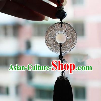 Chinese Handmade Classical Accessories Jade Tassel Palace Taeniasis, China Hanfu Waist Pendant Headwear for Women for Men