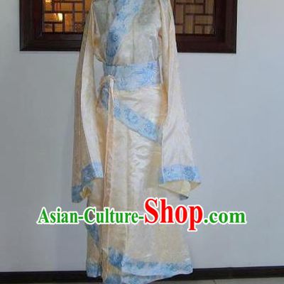 Traditional Oriental China Han Dynasty Wedding Costume Palace Lady White Embroidered Hanfu Curve Bottom Clothing for Women