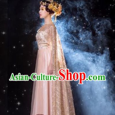 Traditional Ancient Chinese Imperial Concubine Fairy Costume, Elegant Hanfu Chinese Tang Dynasty Embroidered Clothing for Women