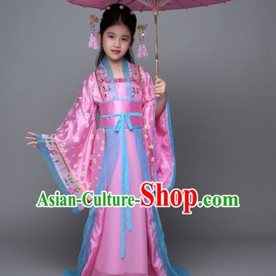 Ancient Chinese Palace Royal Princess Costume and Hair Jewelry Complete Set for Girls Children Kids