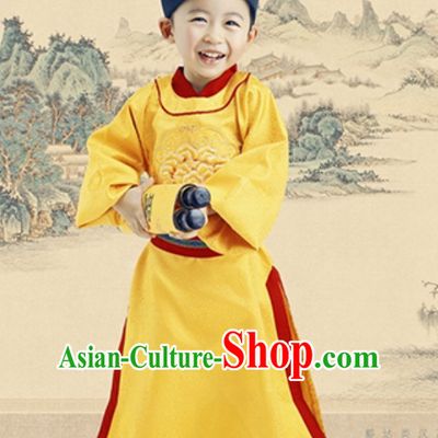 Ancient Chinese Tang Dynasty Emperor and Hat Clothing Complete Set for Men Boys Children Kids