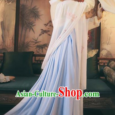 Traditional Chinese Ancient Hanfu Princess Costume Slip Skirts, Asian China Tang Dynasty Palace Lady Clothing for Women