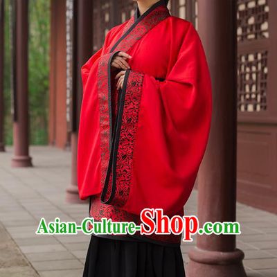 Traditional Chinese Ancient Hanfu Princess Costume Red Curve Bottom, Asian China Han Dynasty Palace Lady Clothing for Women