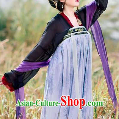 Traditional Chinese Ancient Palace Lady Costume, Asian China Tang Dynasty Imperial Concubine Embroidered Slip Skirts for Women