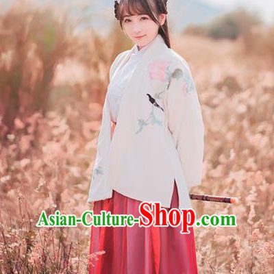 Traditional Chinese Ancient Palace Lady Costume, Asian China Tang Dynasty Princess Embroidered BeiZi Clothing for Women