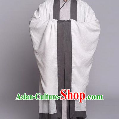 Traditional Chinese Ancient Hanfu Costume Cloak and Long Robe, Asian China Han Dynasty Scholar Clothing for Men