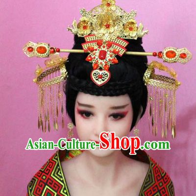 Traditional Handmade Chinese Hair Accessories Empress Phoenix Coronet, Tang Dynasty Palace Lady Step Shake Hairpins for Women
