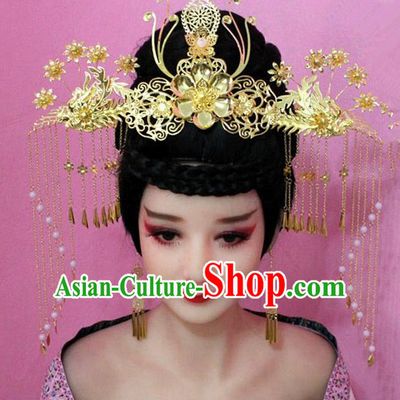 Traditional Handmade Chinese Hair Accessories Palace Lady Empress Headwear, Hanfu Imperial Concubine Tassel Step Shake Hairpins for Women