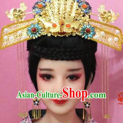 Traditional Handmade Chinese Hair Accessories Palace Lady Empress Headwear, Ming Dynasty Imperial Queen Tassel Step Shake Hairpins for Women