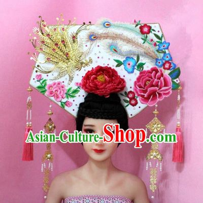 Traditional Handmade Chinese Hair Accessories Qing Dynasty Empress Banners Tassel Headwear, Manchu Imperial Concubine Hairpins for Women