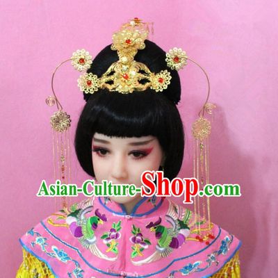 Traditional Handmade Chinese Hair Accessories Tang Dynasty Empress Phoenix Coronet Complete Set Tassel Step Shake Hairpins for Women