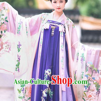 Ancient Chinese Tang Dynasty Princess Clothing Costumes Complete Set for Women