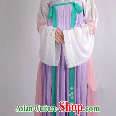 Asian Chinese Tang Dynasty Imperial Concubine Costume Slip Dress, Ancient China Palace Lady Embroidered Clothing for Women