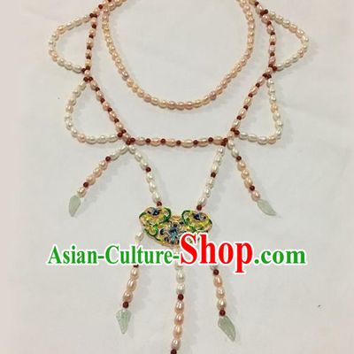 Traditional Handmade Chinese Accessories Tang Dynasty Empress Tassel Necklace, China Palace Lady Necklet for Women