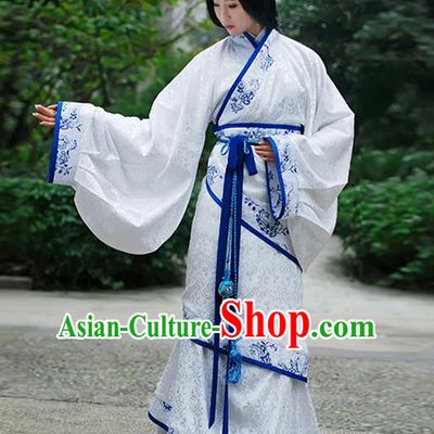 Asian Chinese Han Dynasty Palace Lady Costume Hanfu Curve Bottom, Traditional China Ancient Princess Clothing for Women
