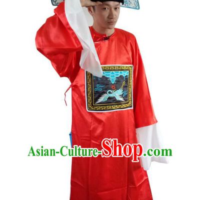 Traditional Chinese Peking Opera Lang Scholar Costume, China Ancient Beijing Opera Ministry Embroidered Robe Clothing  for Men