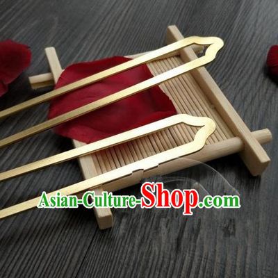 Traditional Handmade Chinese Hair Accessories Copper Hairpins, China Ancient Tang Dynasty Palace Lady Hanfu Hair Stick for Women