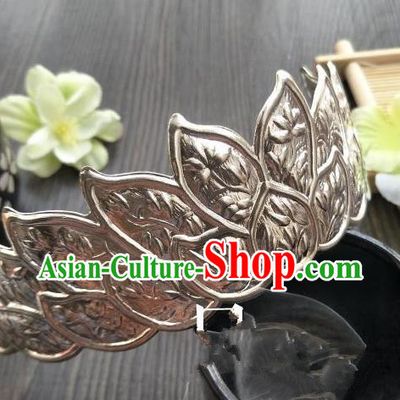Traditional Handmade Chinese Hair Accessories Hanfu Copper Silver Hairpins, China Palace Lady Lotus Crown Hair Comb for Women