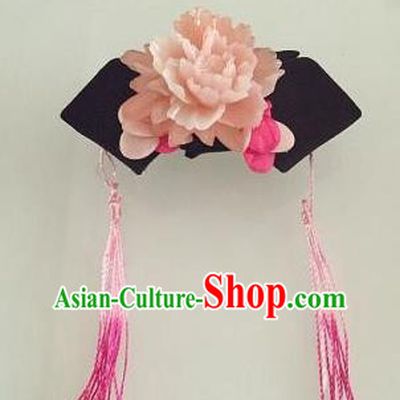 Traditional Handmade Chinese Qing Dynasty Hair Accessories Empress Tassel Headwear, Manchu Imperial Concubine Headpiece