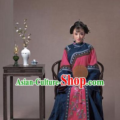 Traditional Ancient Chinese Nobility Lady Costume, Asian Chinese Qing Dynasty Embroidered Clothing for Women