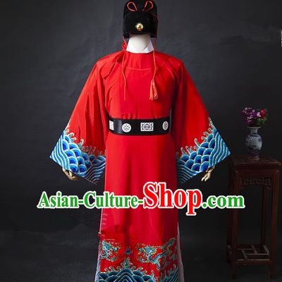 Traditional Chinese Peking Opera Bao Zheng Costume Embroidered Robe, China Ancient Beijing Opera Gwanbok for Men