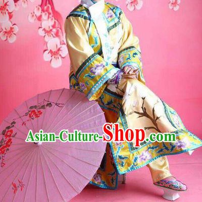 Traditional Ancient Chinese Manchu Palace Lady Costume, Asian Chinese Qing Dynasty Princess Embroidered Dress Clothing for Women